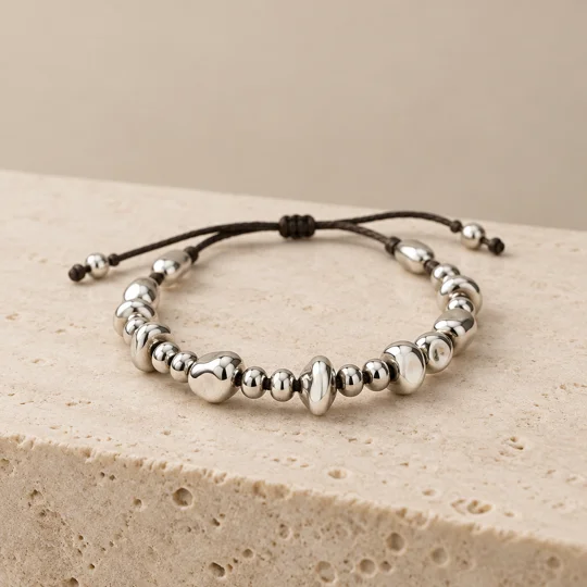 Silver Orbit – Βραχιόλι με Ασημί Αιματίτη / Silver Hematite Bracelet