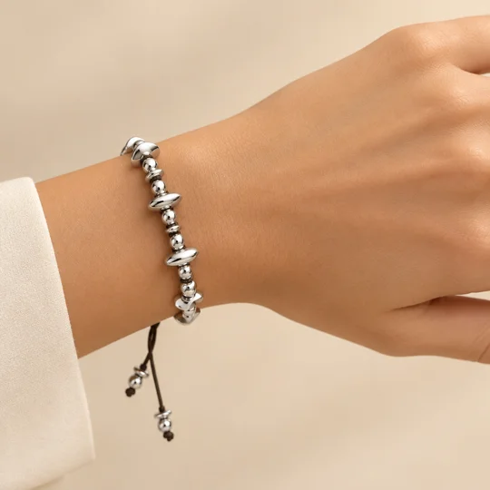 Silver Orbit – Βραχιόλι με Ασημί Αιματίτη / Silver Hematite Bracelet