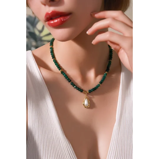 Jade & Pearl – Κολιέ με Νεφρίτη και Μαργαριτάρι / Jade & Pearl Necklace