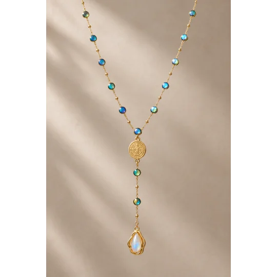 Green Glow Rosary – Μακρύ Ροζάριο με Πράσινα Κρύσταλλα / Green Glow Rosary – Long Crystal Necklace