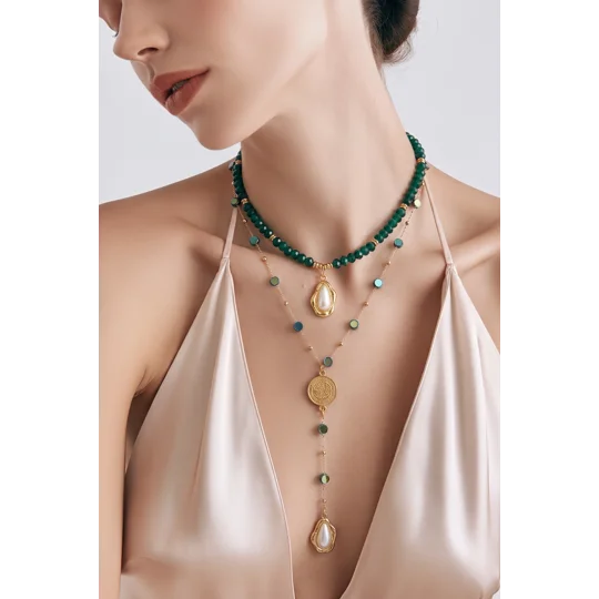 Green Glow Rosary – Μακρύ Ροζάριο με Πράσινα Κρύσταλλα / Green Glow Rosary – Long Crystal Necklace