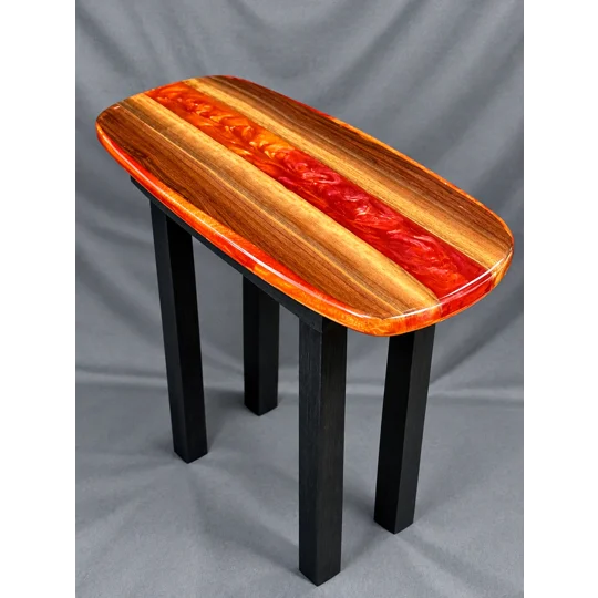Walnut epoxy rive side table