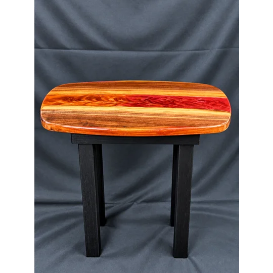 Walnut epoxy rive side table