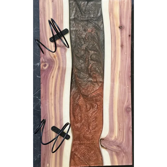 Cedar live edge epoxy live edge wine holder