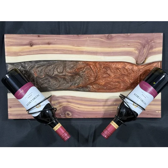 Cedar live edge epoxy live edge wine holder