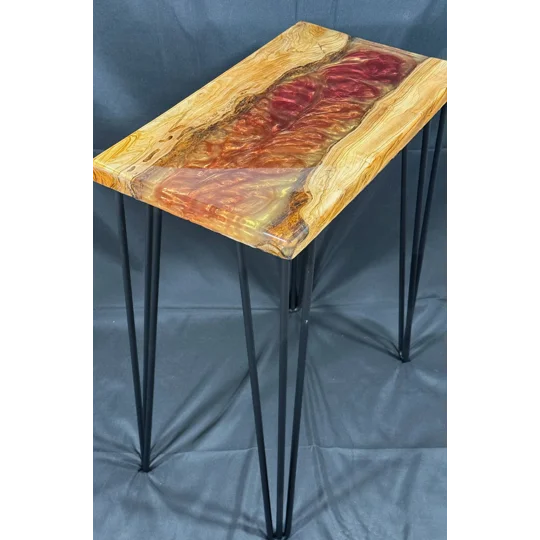 New live edge Olive wood River accent table
