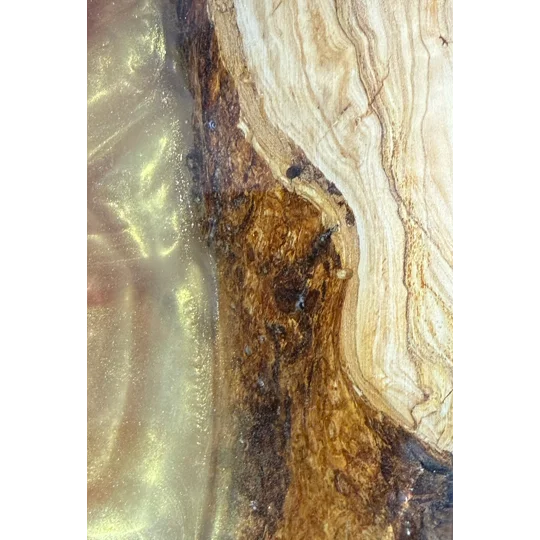 New live edge Olive wood River accent table