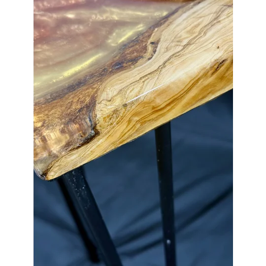 New live edge Olive wood River accent table