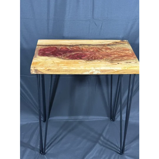New live edge Olive wood River accent table