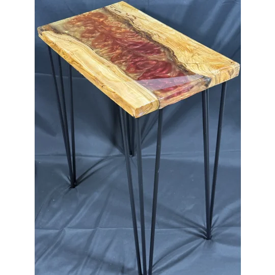 New live edge Olive wood River accent table