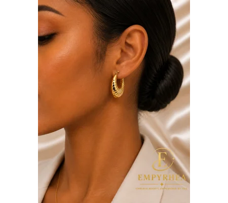 Sofia Ribbed Hoop Earrings