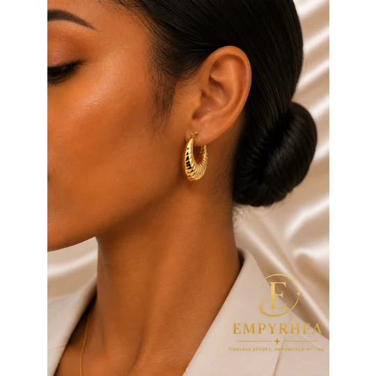Sofia Ribbed Hoop Earrings