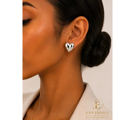 Luna Heart Stud Earrings
