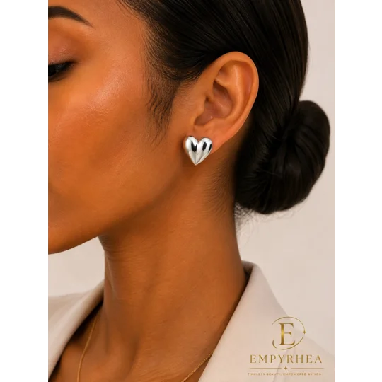Luna Heart Stud Earrings
