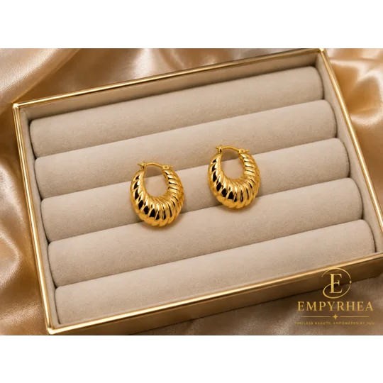 Sofia Ribbed Hoop Earrings