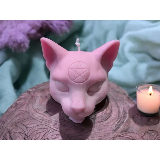 Pentagram Cat Candle