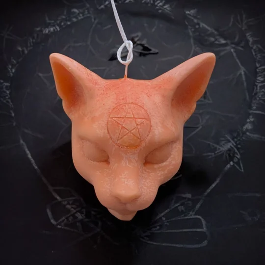 Pentagram Cat Candle