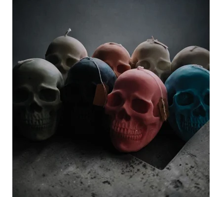 Human Skull Candle
