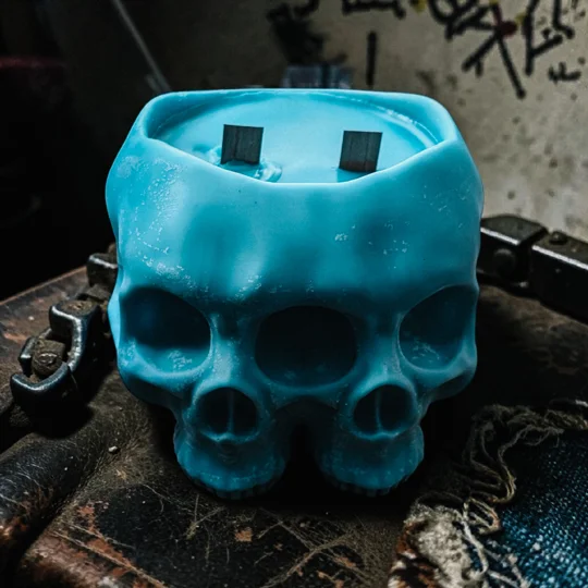 Double Skull Gypsum Candle