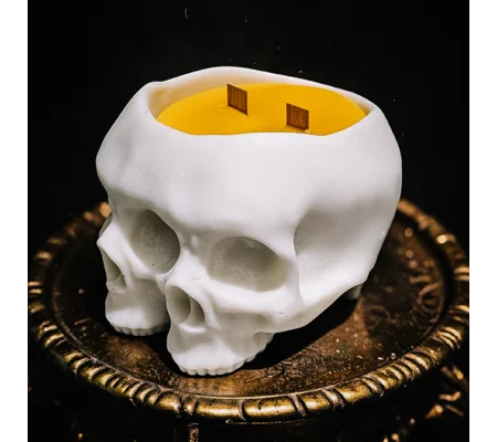 Double Wax Skull Candle