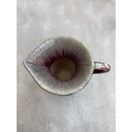 Vintage Scheurich 328/12 West German Pottery Jug Creamer - Ruby Red Drip Glaze - Pristine Condition