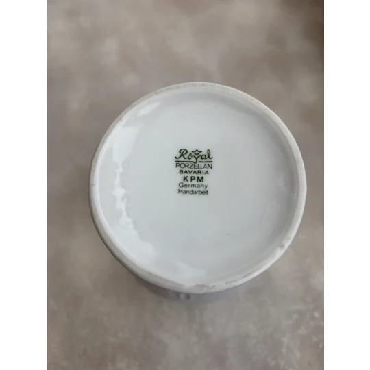 Vintage Royal Porzellan Bavaria KPM White Relief Vase - 1970s Op Art Mid Century Modern - Pristine C