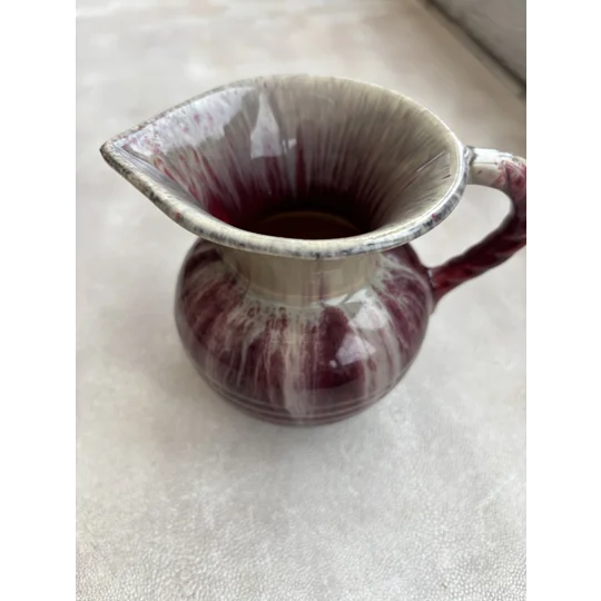 Vintage Scheurich 328/12 West German Pottery Jug Creamer - Ruby Red Drip Glaze - Pristine Condition