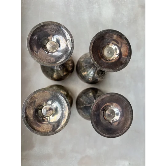 Vintage Hammered Goblets – Set of 4