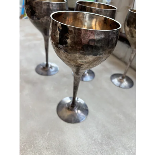Vintage Hammered Goblets – Set of 4
