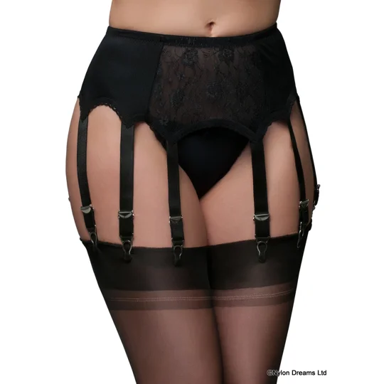 10 Strap Suspender Belt Lace Front Panel