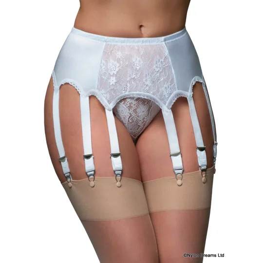 10 Strap Suspender Belt Lace Front Panel