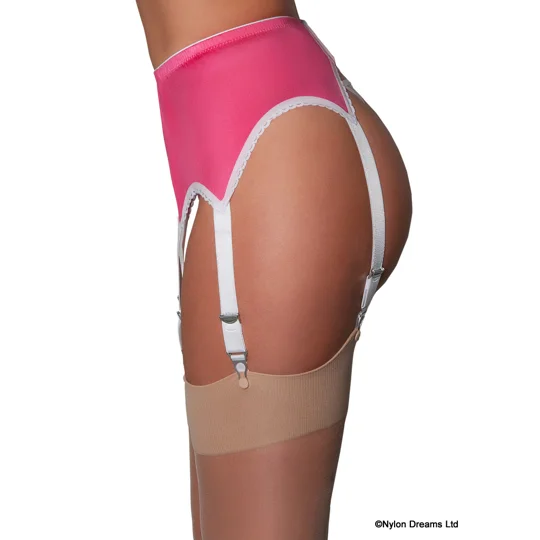 6 Strap Pink Suspender Belt