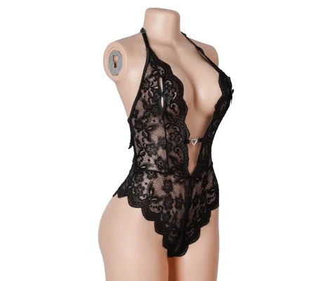 YesX YX751 Crotchless Teddy Black