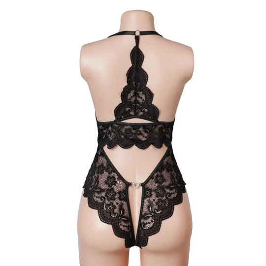 YesX YX751 Crotchless Teddy Black