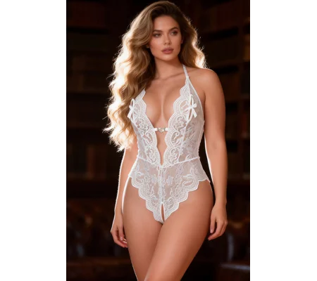 YesX YX752 Crotchless Teddy White