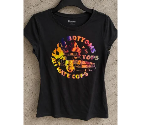 Bottoms & Tops ACAB Flaming Police Car Tee