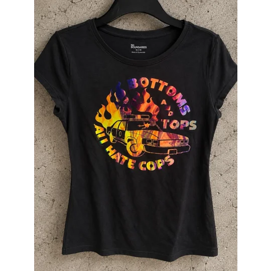 Bottoms & Tops ACAB Flaming Police Car Tee