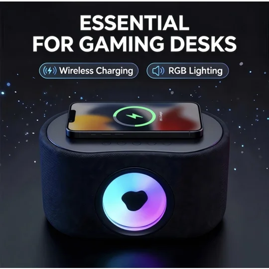 Wireless charger lamp speaker