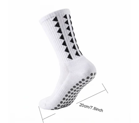Anti-Slip Football Grip Socks - White