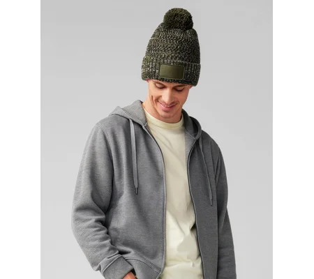 Beechfield Ramble patch pom-pom beanie