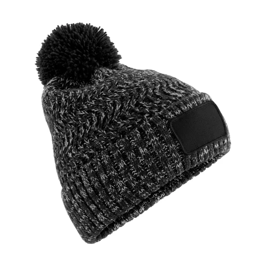Beechfield Ramble patch pom-pom beanie