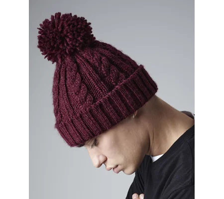 Beechfield Cable knit melange beanie