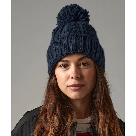 Beechfield Cable knit melange beanie