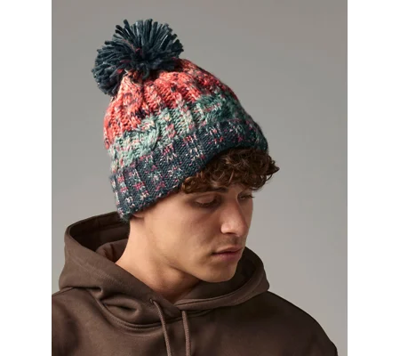 Beechfield Corkscrew pom pom beanie