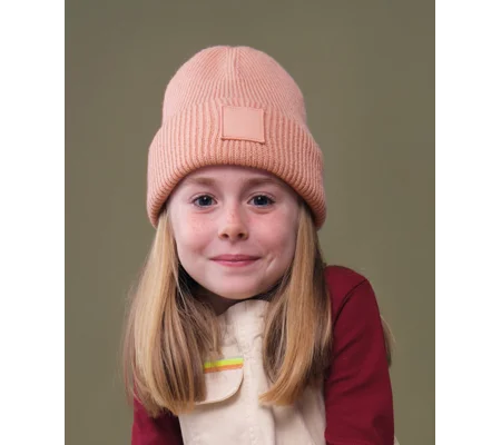 Beechfield Kids deep cuffed tonal patch beanie