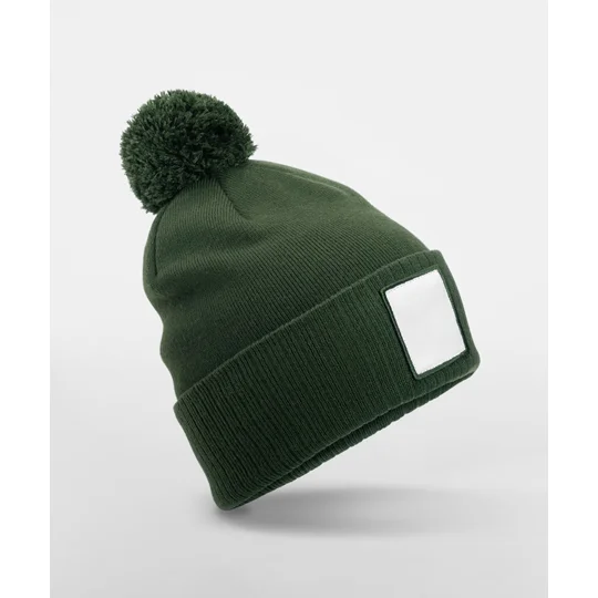 Beechfield Appliqué patch pom beanie