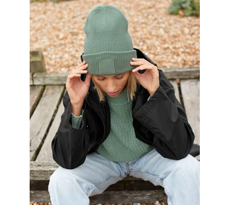 Beechfield Deep-cuffed tonal patch beanie