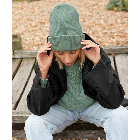 Beechfield Deep-cuffed tonal patch beanie
