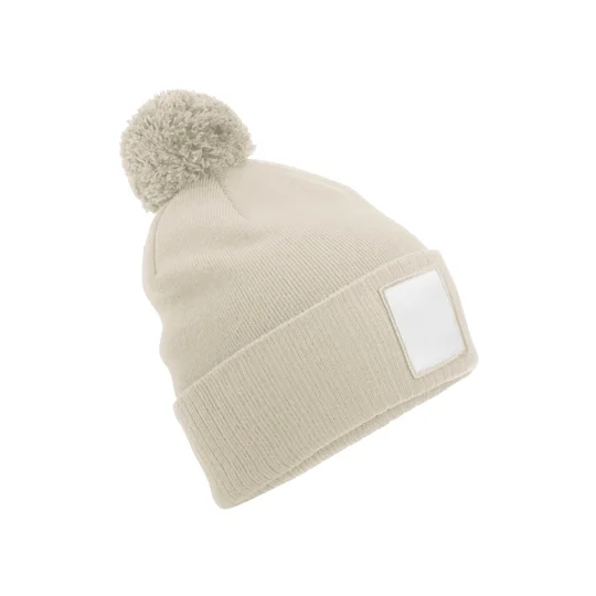 Beechfield Appliqué patch pom beanie