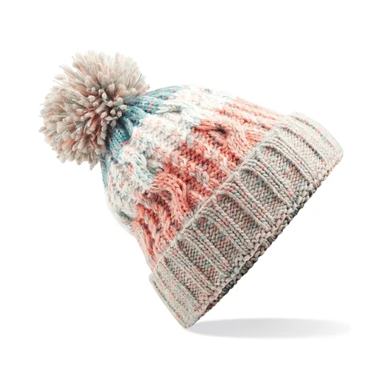 Beechfield Corkscrew pom pom beanie